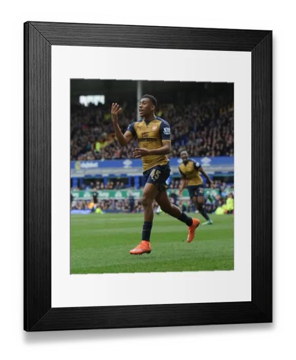 Framed Print : Alex Iwobi Scores Arsenal's Second: Everton vs Arsenal, Premier League 2015-16 - The Moment of Triumph
