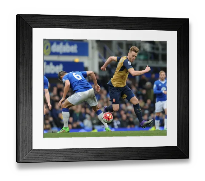 Framed Print : Clash at Goodison Park: A Battle Between Calum Chambers and Phil Jagielka