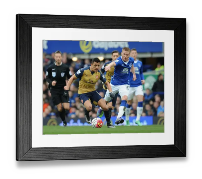 Framed Print : Alexis Sanchez Outsmarts McCarthy: Everton vs. Arsenal, Premier League 2015-16 - The Moment of Skill and Agility