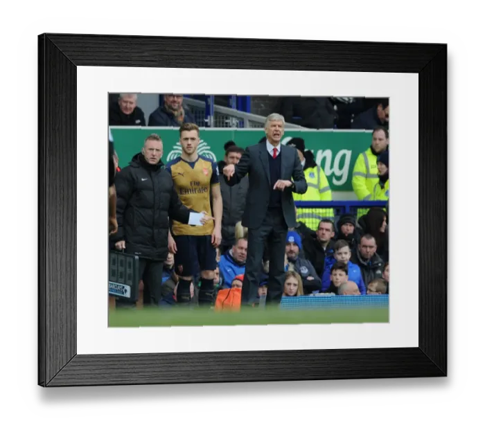 Framed Print : Arsene Wenger and Calum Chambers: Everton vs. Arsenal, Premier League 2015-16 - A Manager's Support