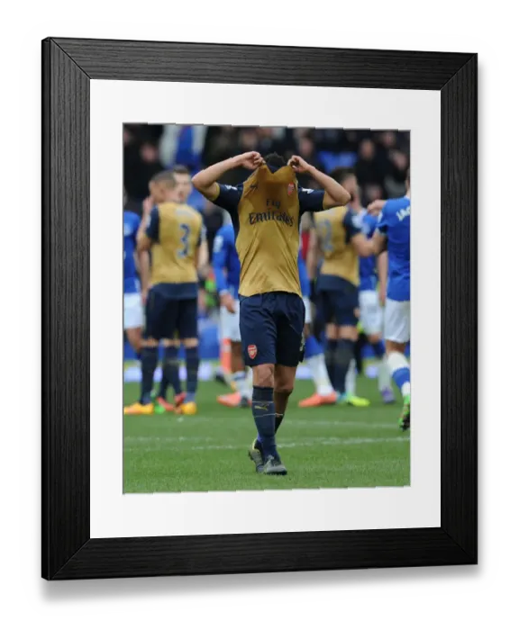 Framed Print : Coquelin's Unyielding Spirit: Everton vs Arsenal, Premier League 2015-16