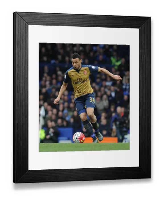 Framed Print : Francis Coquelin (Arsenal). Everton 0: 2 Arsenal. Barclays Premier League. Goodison Park
