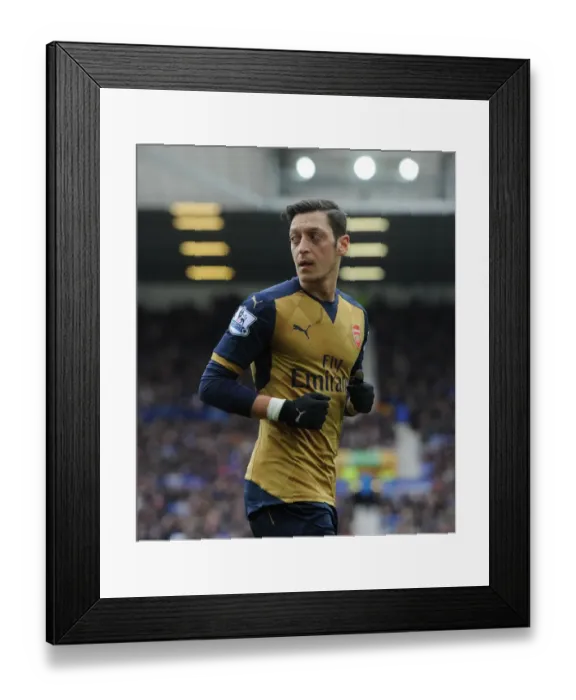 Framed Print : Mesut Ozil (Arsenal). Everton 0: 2 Arsenal. Barclays Premier League. Goodison Park