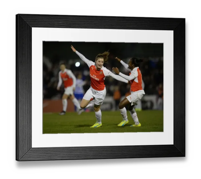 Framed Print : Arsenal Women: Janssen and Carter Celebrate First Goal Against Reading FC