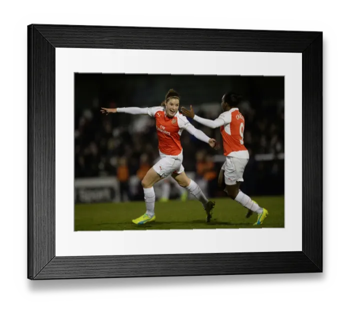 Framed Print : Arsenal Women: Janssen and Carter Celebrate First Goal Framed Print : Arsenal Women: Janssen and Carter Celebrate First Goal