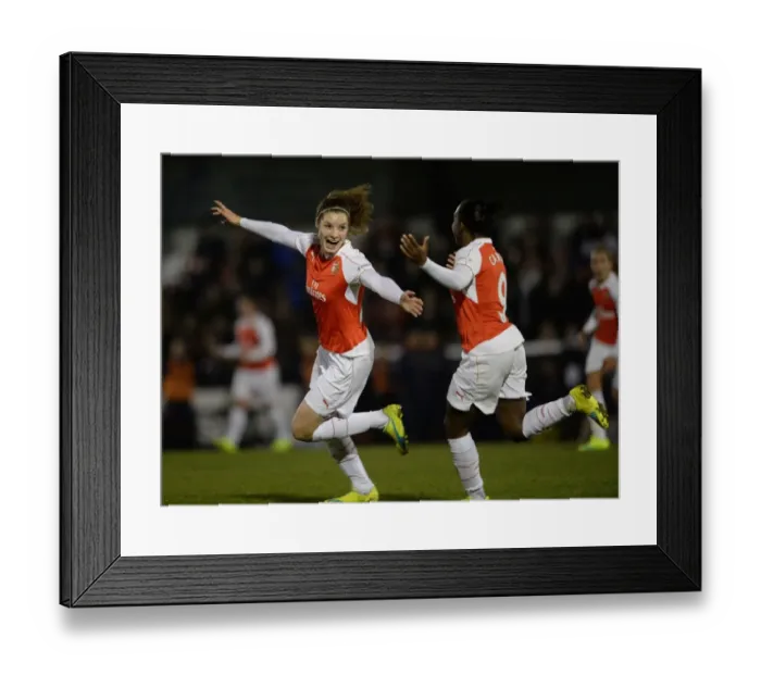 Framed Print : Arsenal Ladies: Janssen and Carter Celebrate First Goal Against Reading FC Women Framed Print : Arsenal Ladies: Janssen and Carter Celebrate First Goal Against Reading FC Women