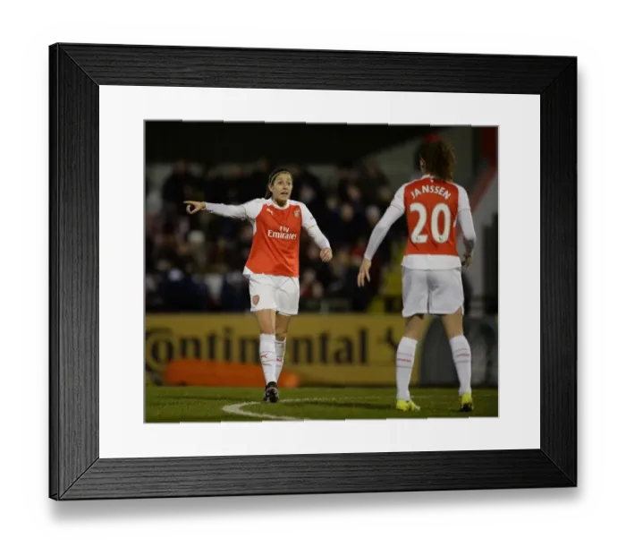 Framed Print : Arsenal Ladies: Vicky Losada Guides Dominique Janssen during WSL 1 Match Framed Print : Arsenal Ladies: Vicky Losada Guides Dominique Janssen during WSL 1 Match