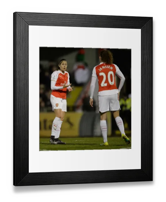 Framed Print : Arsenal Ladies: Vicky Losada and Dominique Janssen - Strategic Midfield Discussion