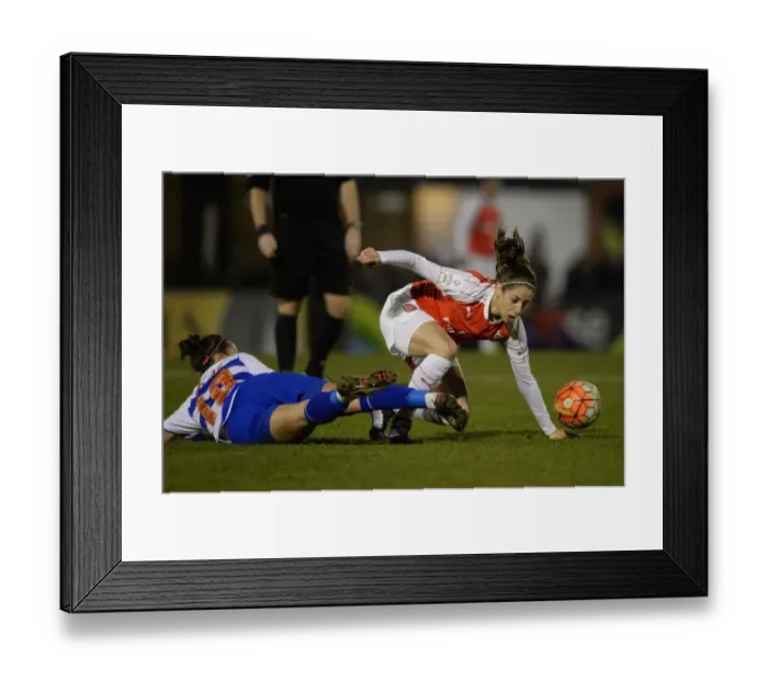 Framed Print : Clash on the Pitch: Vicky Losada vs. Lois Roche - Arsenal Ladies vs. Reading FC Women Framed Print : Clash on the Pitch: Vicky Losada vs. Lois Roche - Arsenal Ladies vs. Reading FC Women