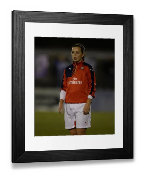 Framed Print : Katie McCabe: Arsenal Star's Focused Warm-Up Ahead of WSL 1 Showdown Against Reading