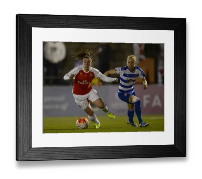 Framed Print : Clash of Stars: Mitchell vs. Follis in Arsenal Ladies vs. Reading FC Women