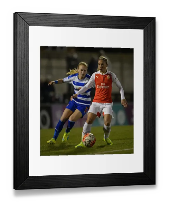 Framed Print : Clash of the Midfielders: Jordan Nobbs vs Molly Bartrip in Arsenal Ladies FC vs Reading FC Women Framed Print : Clash of the Midfielders: Jordan Nobbs vs Molly Bartrip in Arsenal Ladies FC vs Reading FC Women