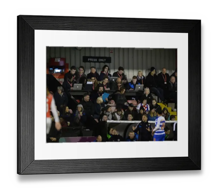 Framed Print : Press Box. Arsenal Ladies 3: 1 Reading FC Women. WSL. Meadow Park, Borehamwood, 23 / 3 / 16 Framed Print : Press Box. Arsenal Ladies 3: 1 Reading FC Women. WSL. Meadow Park, Borehamwood, 23 / 3 / 16