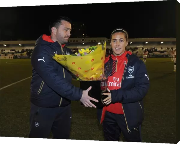 Fara Williams (Arsenal Ladies) with Pedro Martinez Losa the Arsenal Ladies manager