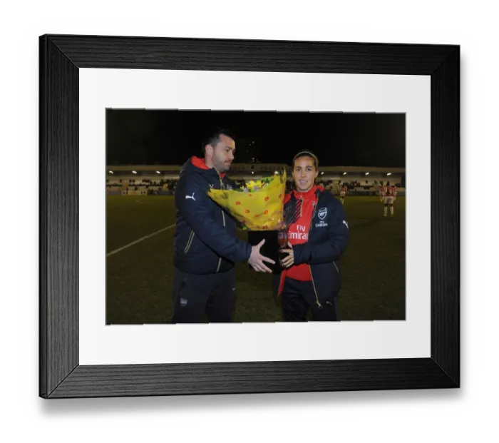 Framed Print : Fara Williams (Arsenal Ladies) with Pedro Martinez Losa the Arsenal Ladies manager Framed Print : Fara Williams (Arsenal Ladies) with Pedro Martinez Losa the Arsenal Ladies manager