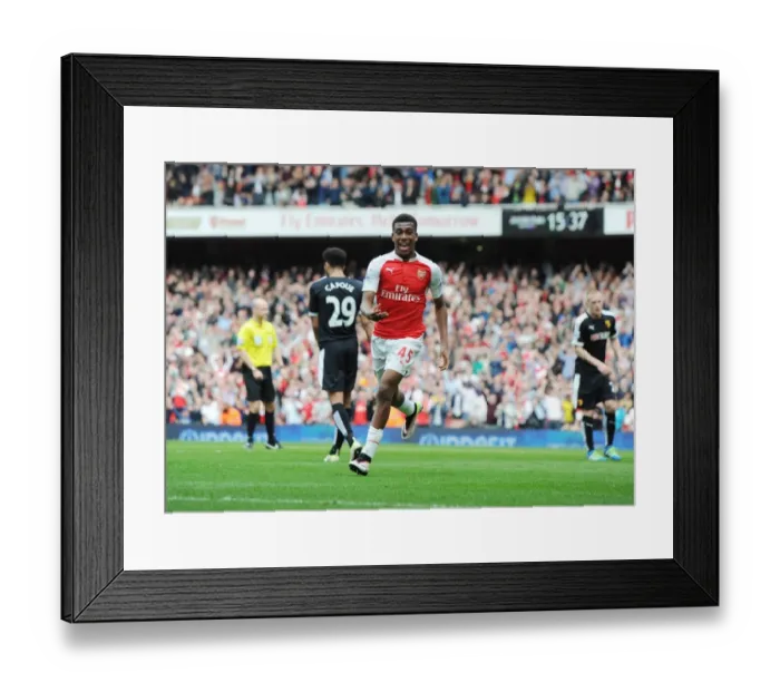 Framed Print : Alex Iwobi's Brace: Arsenal's Triumph Over Watford (April 2016) Framed Print : Alex Iwobi's Brace: Arsenal's Triumph Over Watford (April 2016)