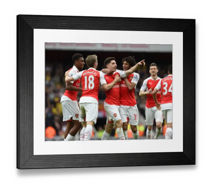 Framed Print : Arsenal's Triumph: Hector Bellerin's Game-Winning Goal vs. Watford (2015-16)