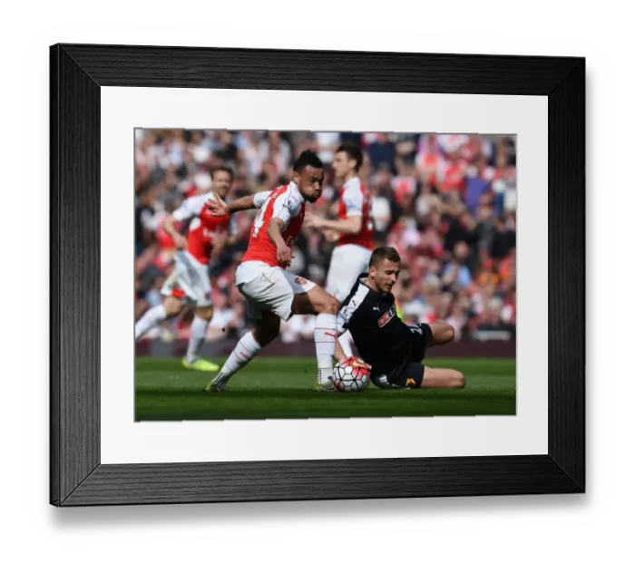 Framed Print : Coquelin's Dominant Display: Overpowering Abdi in Arsenal's Premier League Battle Framed Print : Coquelin's Dominant Display: Overpowering Abdi in Arsenal's Premier League Battle