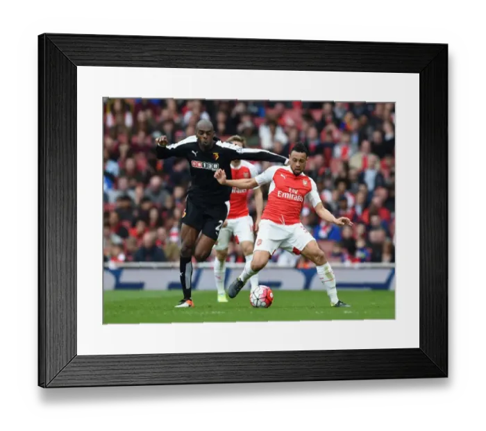 Framed Print : Coquelin vs. Nyom: A Premier League Battle - Arsenal vs. Watford