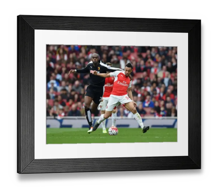 Framed Print : Coquelin vs. Nyom: A Premier League Battle at Emirates Stadium (2015-16) Framed Print : Coquelin vs. Nyom: A Premier League Battle at Emirates Stadium (2015-16)