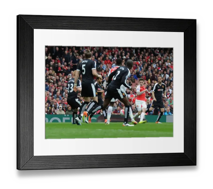 Framed Print : Arsenal's Bellerin Scores Decisive Goal Against Watford (April 2016)