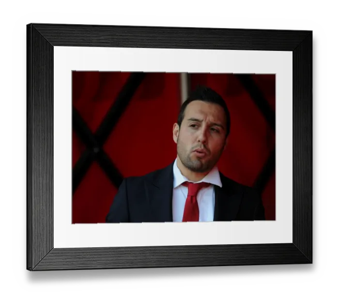 Framed Print : Arsenal's Focus: Santi Cazorla Prepares for Arsenal vs. Watford (2015-16)