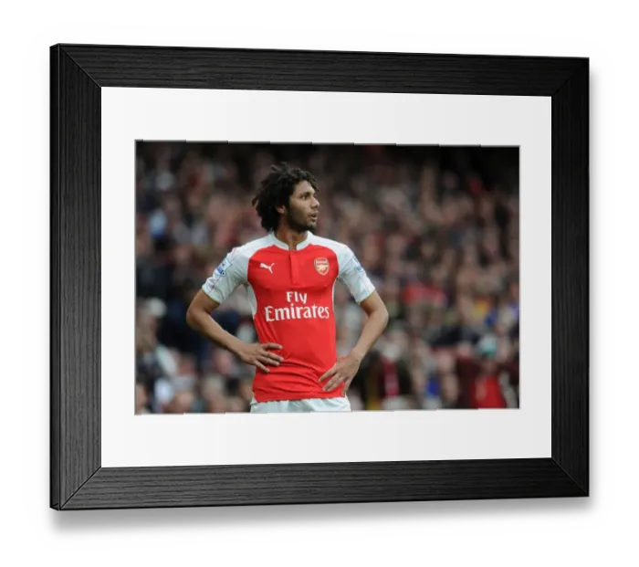 Framed Print : Mohamed Elneny: In Action for Arsenal Against Watford, Premier League 2015-16