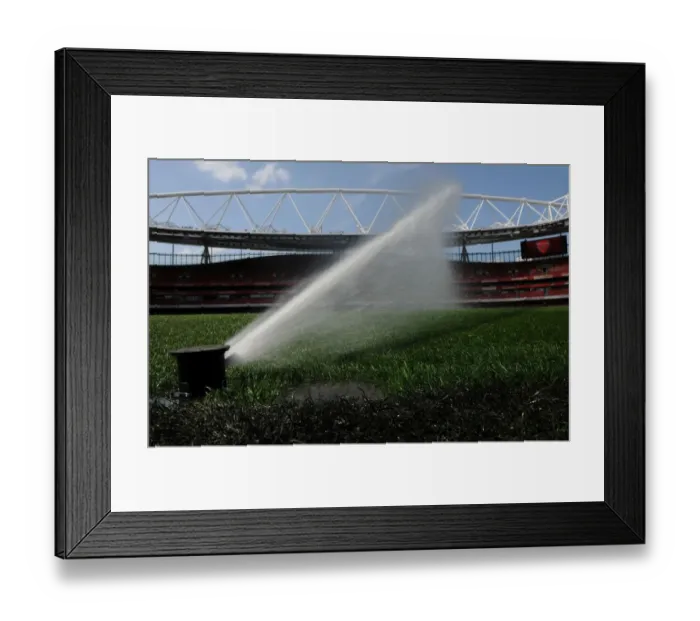 Framed Print : Preparing the Turf: Emirates Stadium for Arsenal vs. Watford (2015-16)