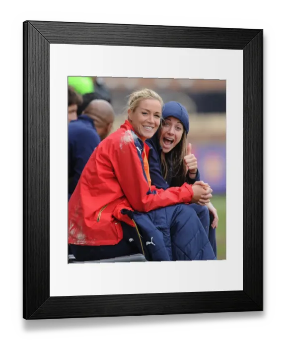 Framed Print : Emma Byrne and Vicky Losada (Arsenal Ladies). Arsenal Ladies 2: 2 Notts County Ladies Framed Print : Emma Byrne and Vicky Losada (Arsenal Ladies). Arsenal Ladies 2: 2 Notts County Ladies