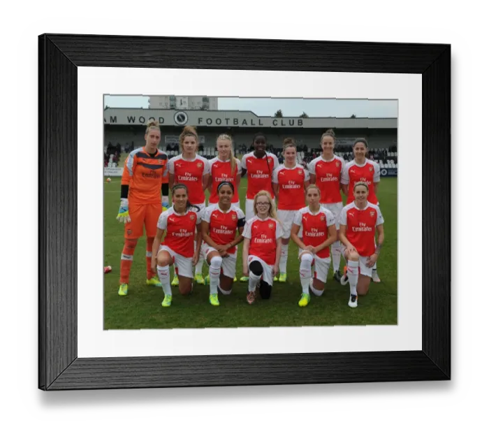 Framed Print : Arsenal Ladies team. Arsenal Ladies 2: 2 Notts County Ladies