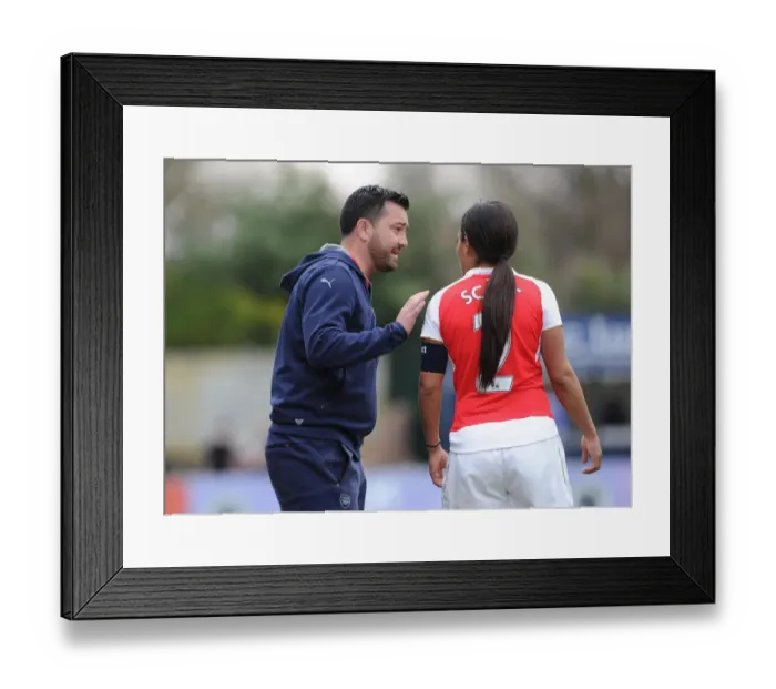 Framed Print : Pedro Martinez Losa the Arsenal Ladies Manager with Alex Scott (Arsenal Ladies) Framed Print : Pedro Martinez Losa the Arsenal Ladies Manager with Alex Scott (Arsenal Ladies)