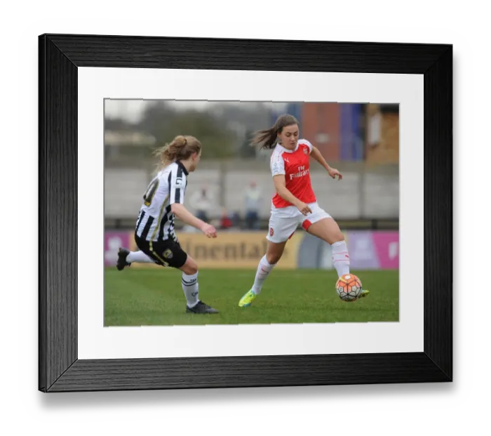 Framed Print : Katie McCabe (Arsenal Ladies) Laura Jayne-O Neill (Notts County). Arsenal Ladies 2