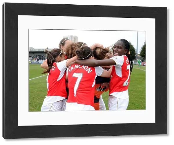 Asisat Oshoala (Arsenal Ladies) celebrates after the final whistle. Arsenal Ladies 2