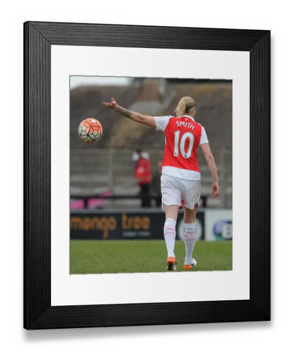 Framed Print : Arsenal Ladies Dramatic Penalty Shootout Victory: Kelly Smith Scores the Winning Goal in FA Cup Quarterfinal against Notts County Ladies