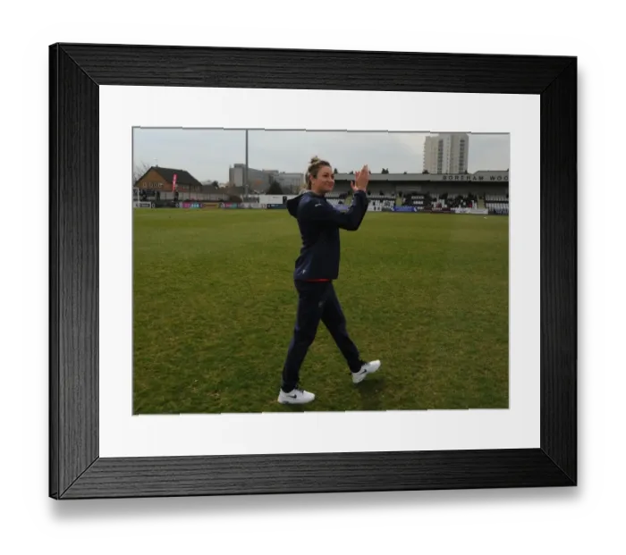 Framed Print : Jodie Taylor (Arsenal Ladies) is introduced to the fans before the match Framed Print : Jodie Taylor (Arsenal Ladies) is introduced to the fans before the match