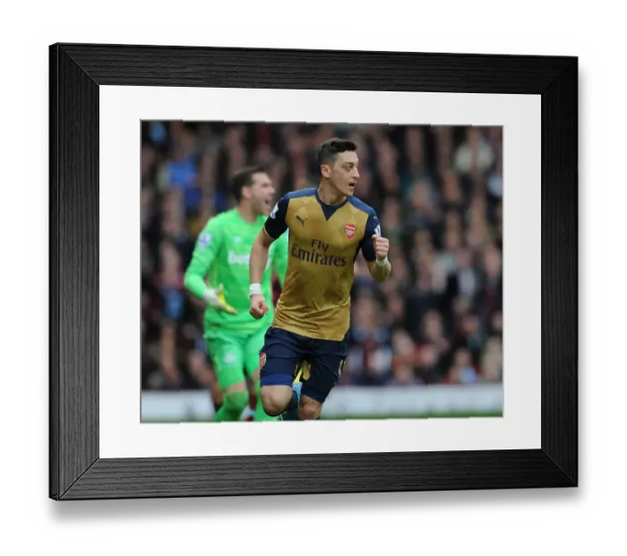 Framed Print : Mesut Ozil's Stunner: Arsenal's Triumph over West Ham United (April 2016) Framed Print : Mesut Ozil's Stunner: Arsenal's Triumph over West Ham United (April 2016)