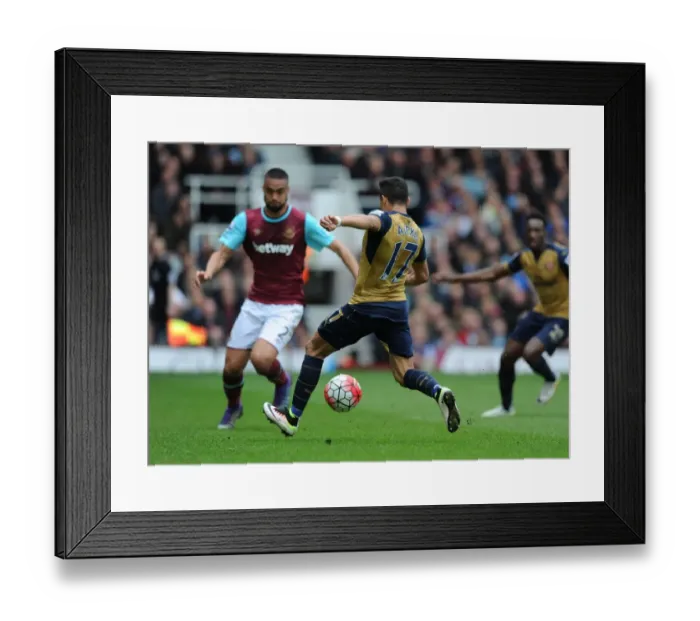 Framed Print : Alexis Sanchez Scores Arsenal's Second Goal vs. West Ham United (April 2016) Framed Print : Alexis Sanchez Scores Arsenal's Second Goal vs. West Ham United (April 2016)