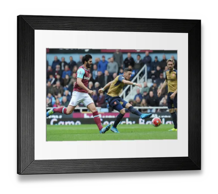 Framed Print : Mesut Ozil Scores the Winning Goal: West Ham United vs. Arsenal, Premier League 2015-16