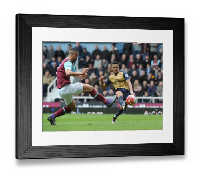 Framed Print : Alexis Sanchez Scores Arsenal's Second Goal Against West Ham United in Premier League 2015-16