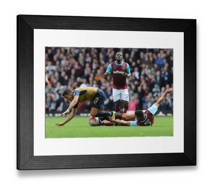 Framed Print : Clash of Titans: West Ham vs. Arsenal - Premier League Battle (April 2016)