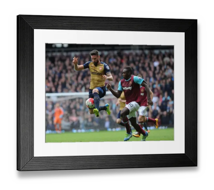 Framed Print : Giroud vs. Antonio: A Premier League Showdown at The Boleyn Ground (Arsenal vs. West Ham United, 2015-16)