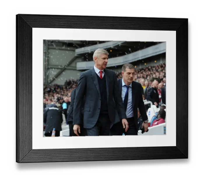 Framed Print : Arsene Wenger vs Slaven Bilic: A Pre-Match Showdown at The Boleyn Ground (West Ham United vs Arsenal, Premier League 2015-16) Framed Print : Arsene Wenger vs Slaven Bilic: A Pre-Match Showdown at The Boleyn Ground (West Ham United vs Arsenal, Premier League 2015-16)