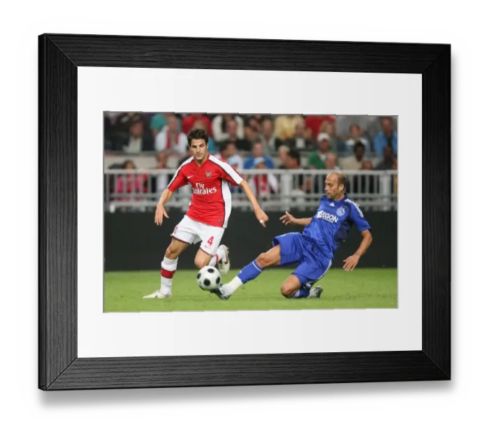 Framed Print : Triumphant Return: Fabregas vs. Gabi in the Amsterdam Arena Showdown - Arsenal's 3-2 Victory over Ajax (2008)