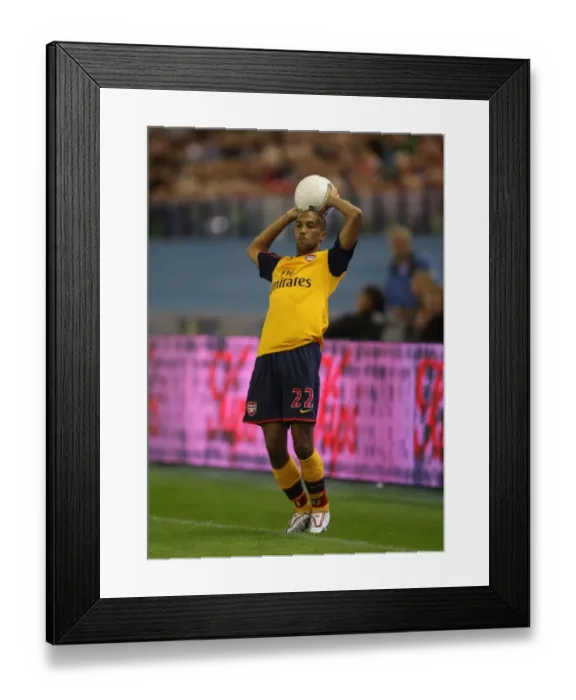 Framed Print : Arsenal's Unstoppable Victory: Gael Clichy Shines in Champions League Clash vs. FC Twente (2008)