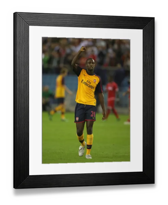 Framed Print : Johan Djourou (Arsenal) salutes the Arsenal fans after the match Framed Print : Johan Djourou (Arsenal) salutes the Arsenal fans after the match