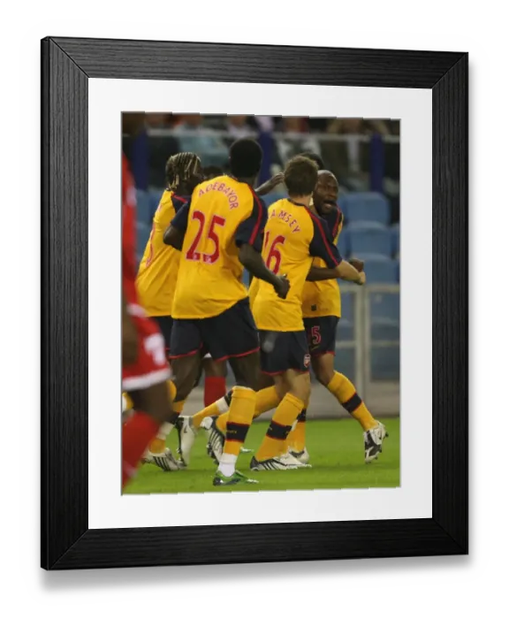 Framed Print : William Gallas celebrates scoring the 1st Arsenal goal Framed Print : William Gallas celebrates scoring the 1st Arsenal goal