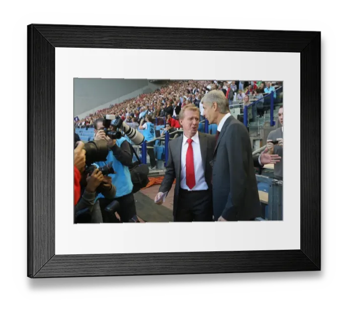 Framed Print : Arsenal manager Arsene Wenger with FC Twente manager Steve McClaren