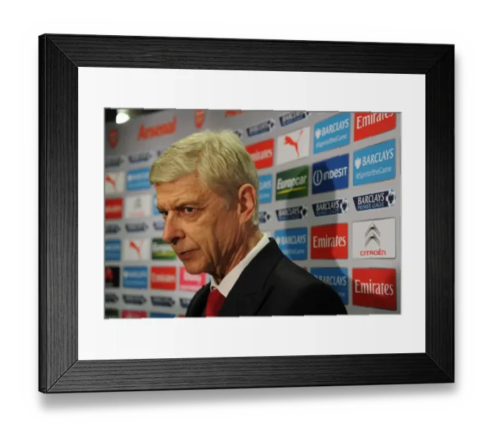 Framed Print : Arsene Wenger - Arsenal Manager's Pre-Match Interview vs Crystal Palace (April 2016)