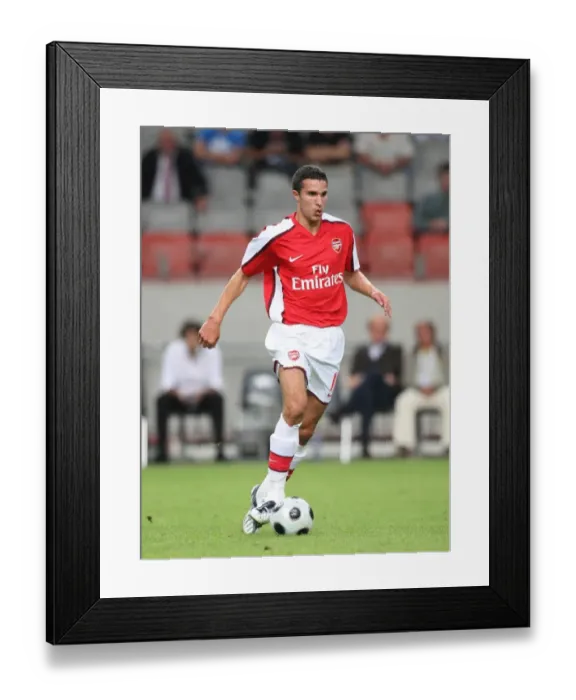Framed Print : Robin van Persie's Thrilling Goals: Arsenal's 3-2 Victory over Ajax at Amsterdam ArenA, 2008