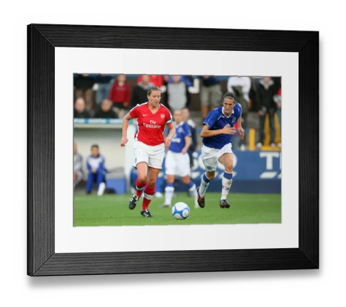 Framed Print : Arsenal and Everton Stars: Jayne Ludlow and Jill Scott Clash in FA Womens Community Shield Showdown